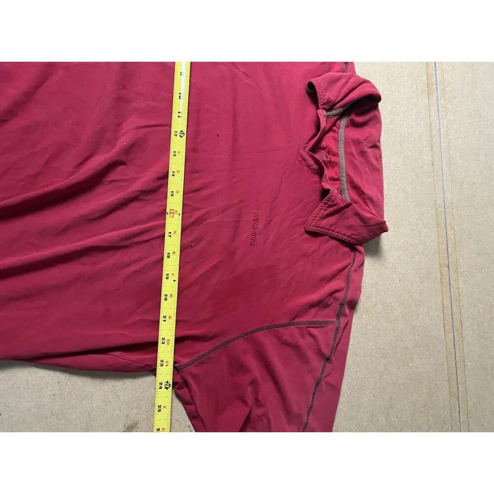 Patagonia Shirt Mens 2XL Red Cotton Collared Tagless Logo Basic Summer